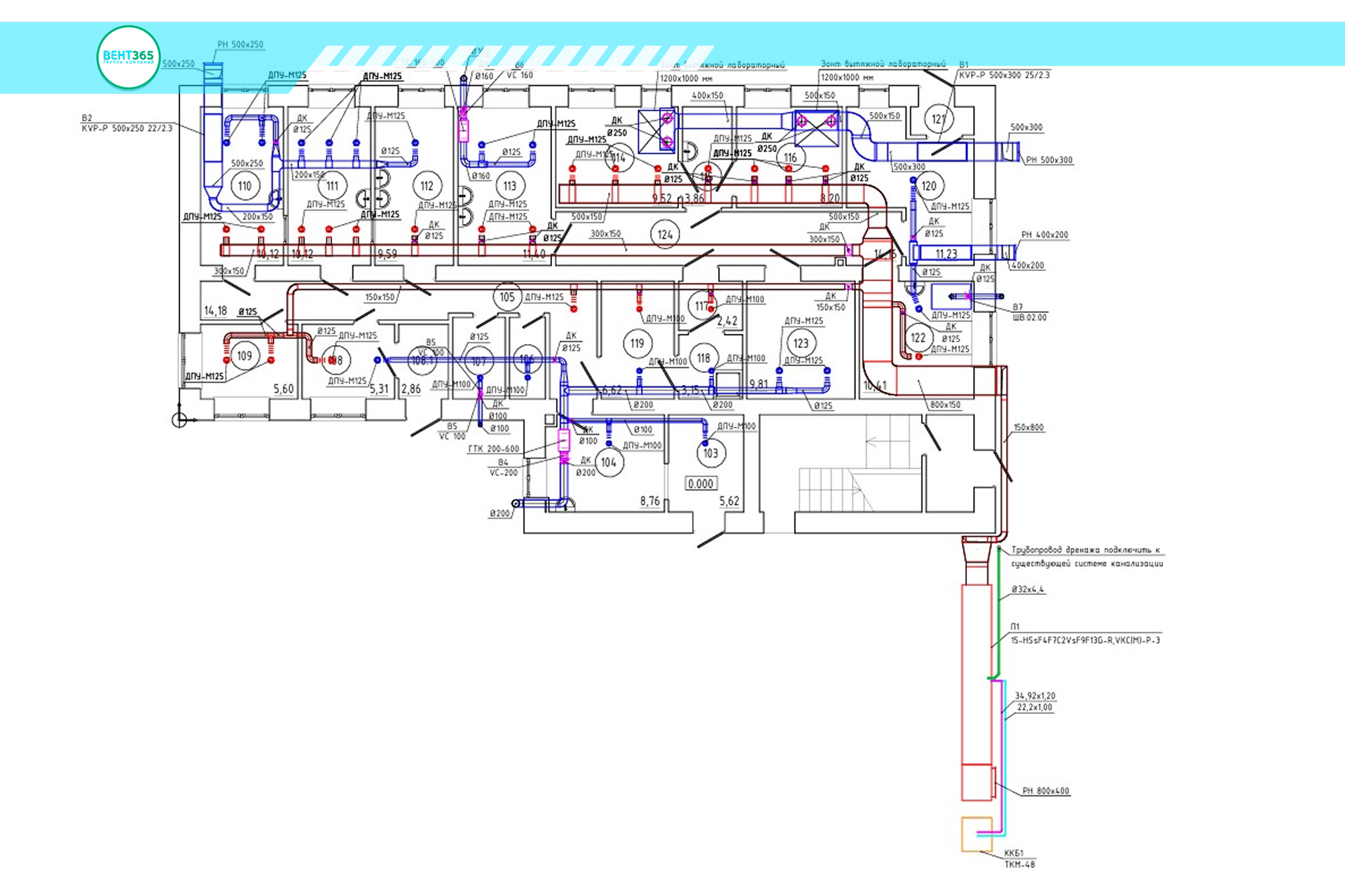 Проектирование систем ОВиК для Курганинской ЦРБ2